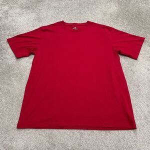 Lands' End Super-T Basic Essential T-Shirt mens XL Tall Red Short Sleeve Cotton